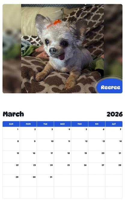November 2025 - October 2026 Reeree - Pawidols Pet Calendar