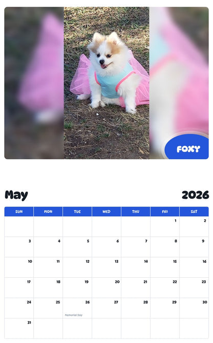 2026 - 2027 FOXY - Pawidols Pet Calendar