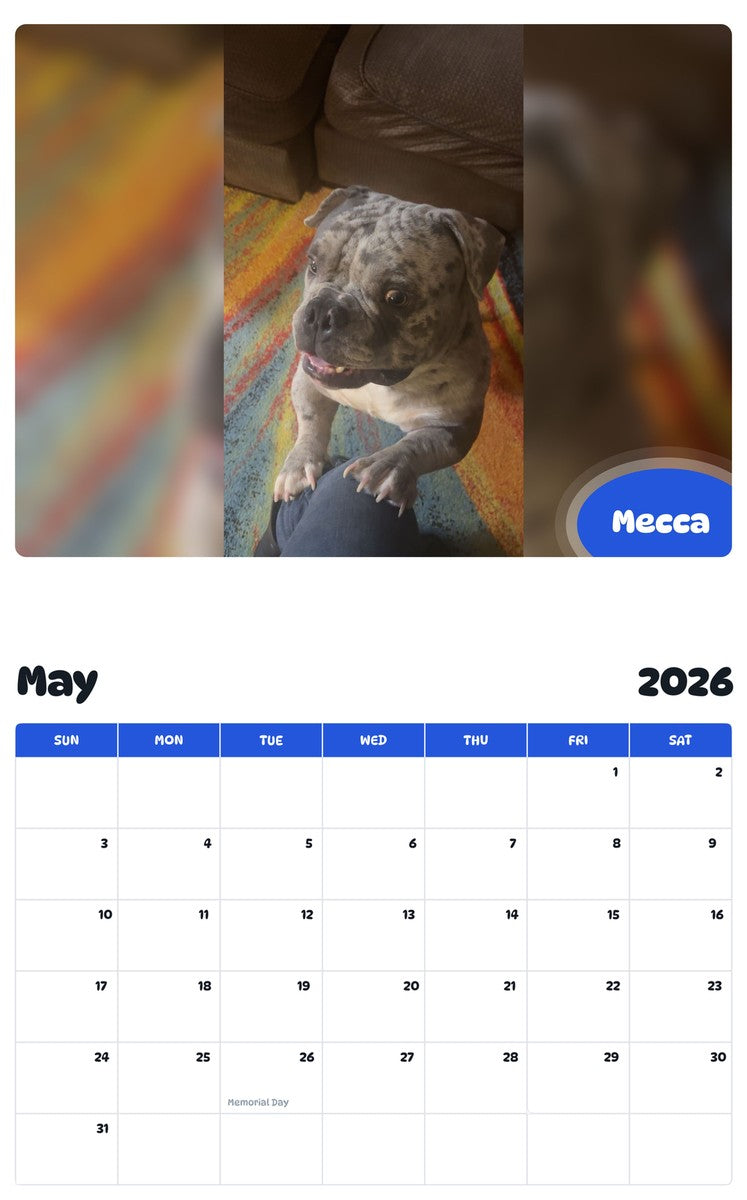 2026 - 2027 Mecca - Pawidols Pet Calendar