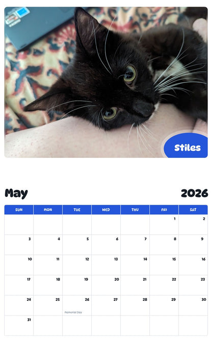 2026 - 2027 Stiles - Pawidols Pet Calendar