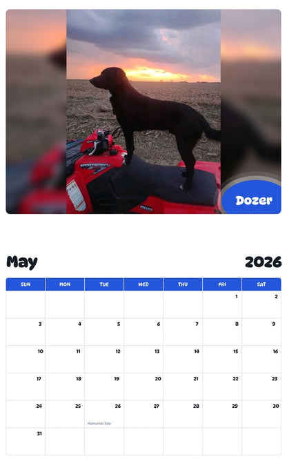 2026 - 2027 Dozer - Pawidols Pet Calendar