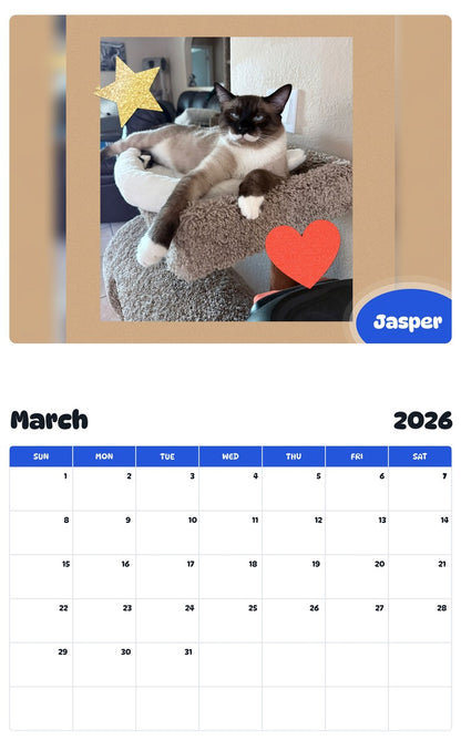 November 2025 - October 2026 Jasper - Pawidols Pet Calendar