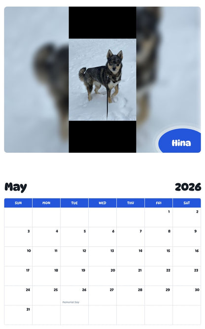 2026 - 2027 Hina - Pawidols Pet Calendar