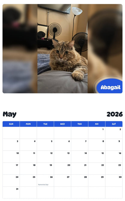 2026 - 2027 Abagail - Pawidols Pet Calendar
