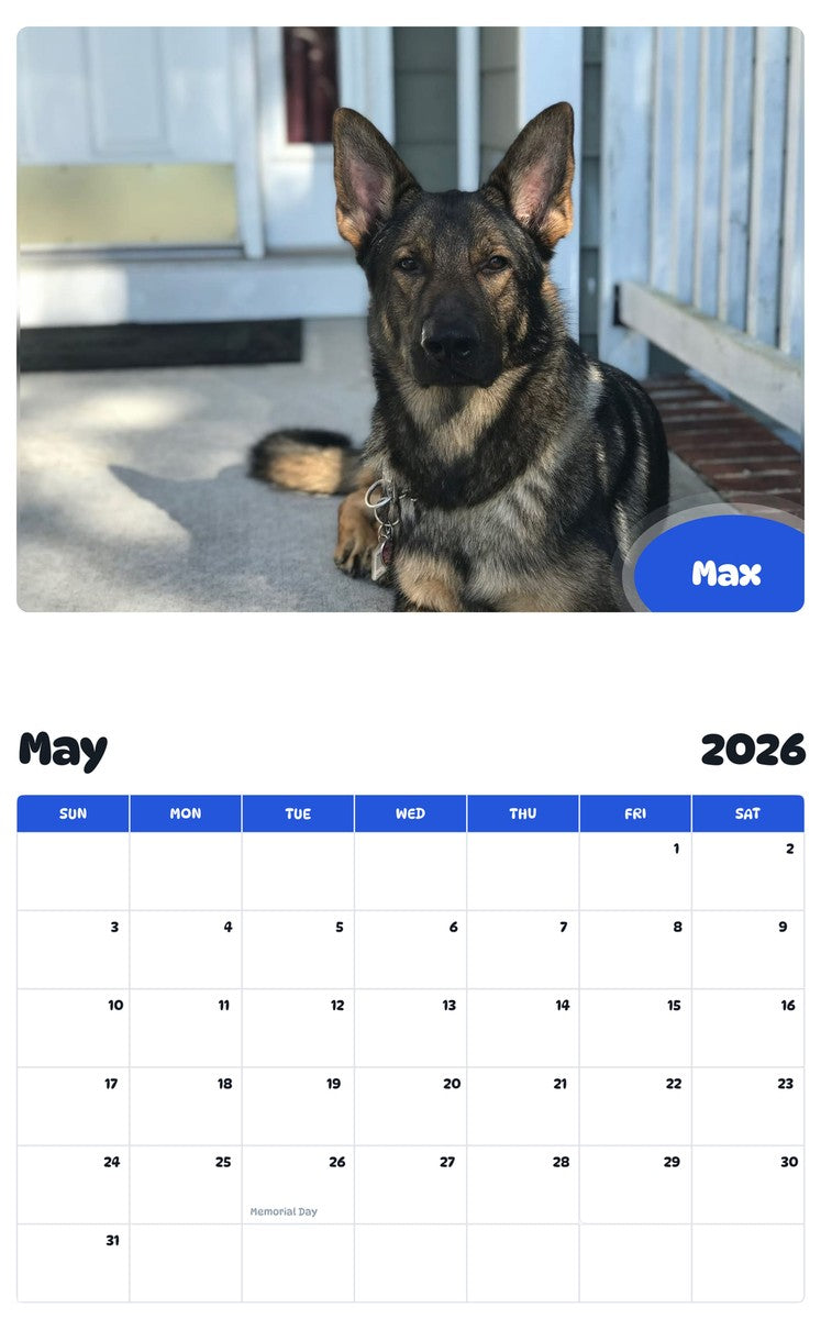 2026 - 2027 Max - Pawidols Pet Calendar