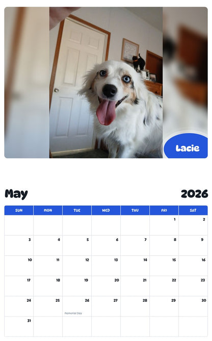2026 - 2027 Lacie - Pawidols Pet Calendar