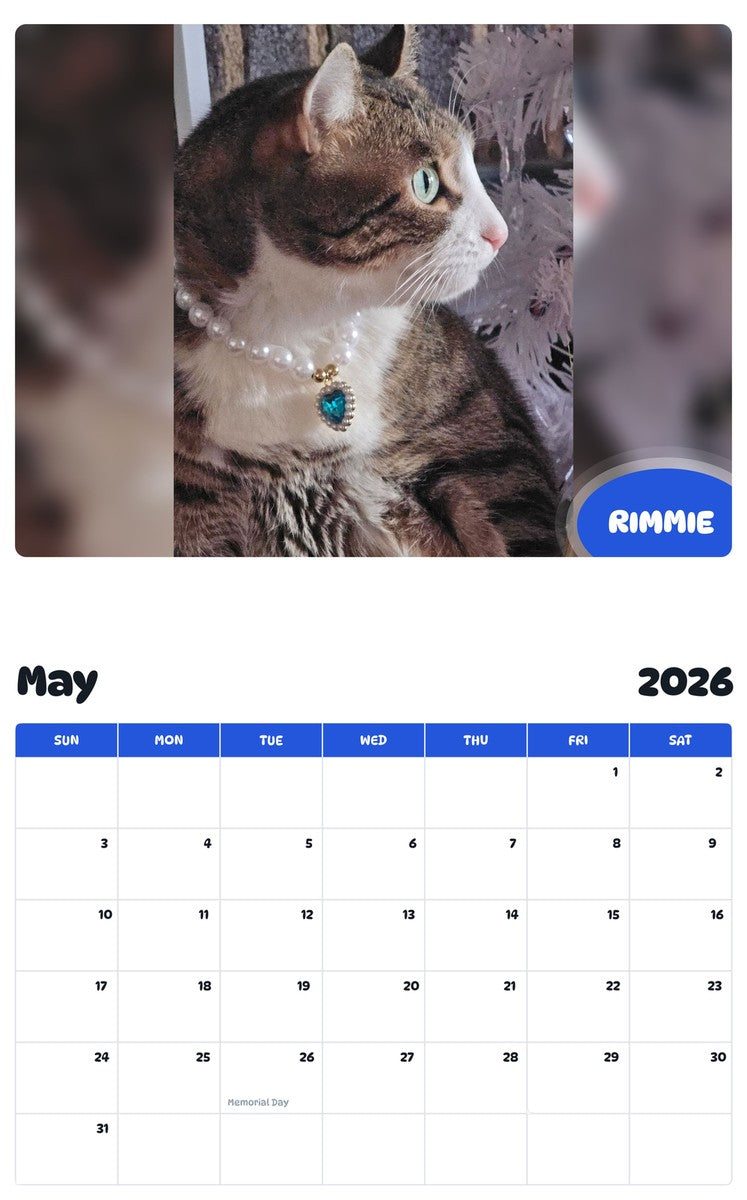 2026 - 2027 RIMMIE - Pawidols Pet Calendar