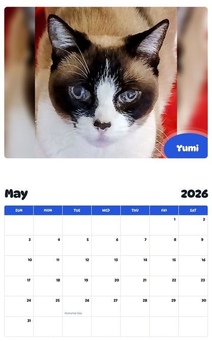 2026 - 2027 Yumi - Pawidols Pet Calendar
