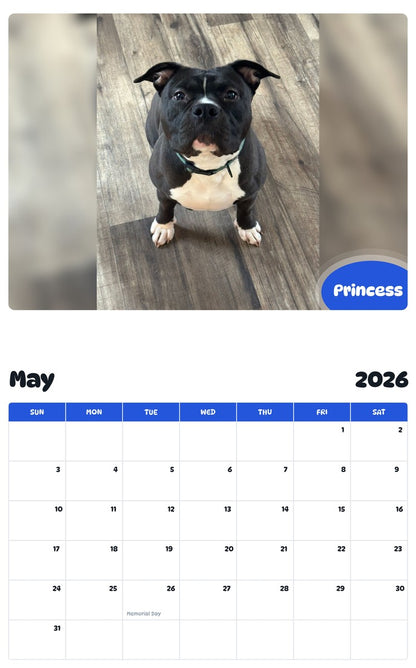 2026 - 2027 Princess - Pawidols Pet Calendar
