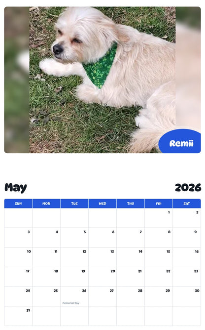 2026 - 2027 Remii - Pawidols Pet Calendar