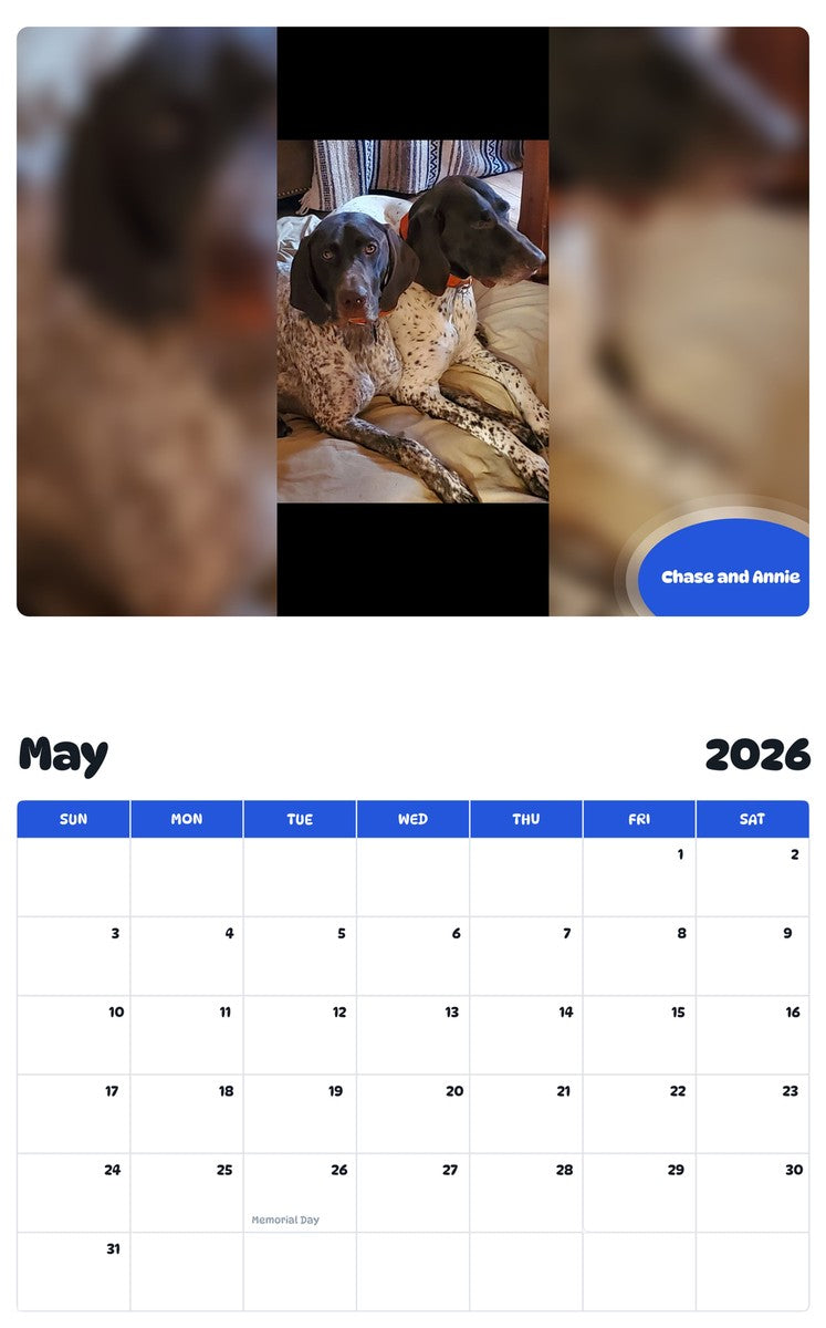 2026 - 2027 Chase and Annie - Pawidols Pet Calendar