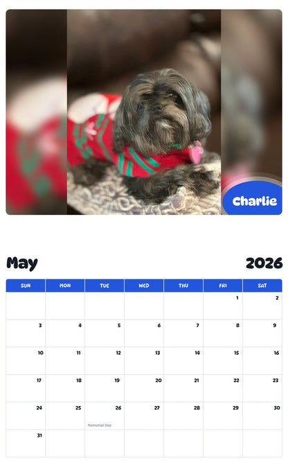 2026 - 2027 Charlie - Pawidols Pet Calendar