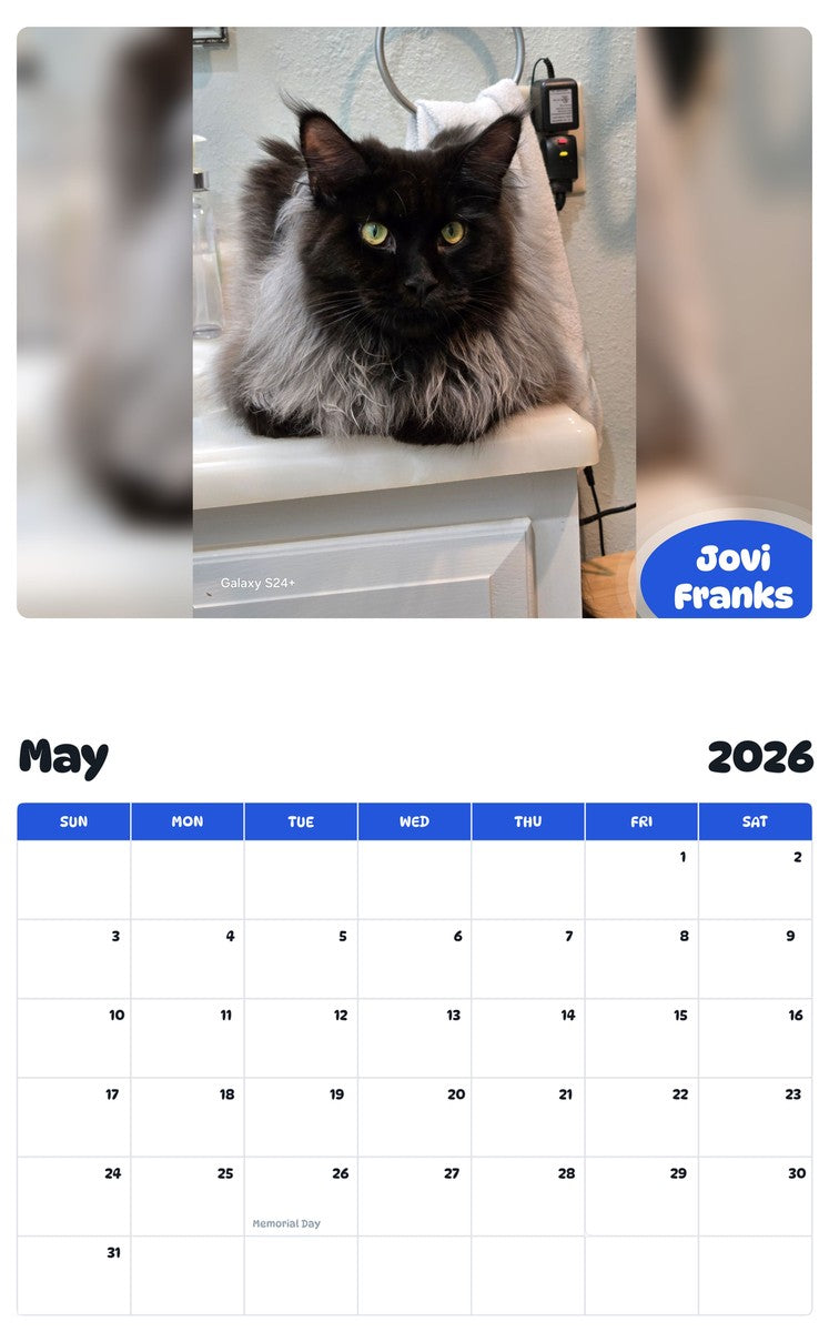 2026 - 2027 Jovi Franks - Pawidols Pet Calendar