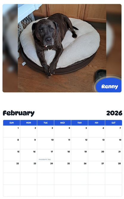 October 2025 - September 2026 Renny - Pawidols Pet Calendar