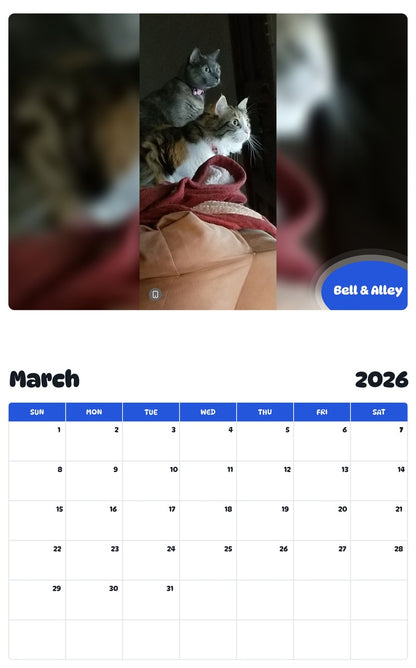 November 2025 - October 2026 Bell & Alley - Pawidols Pet Calendar