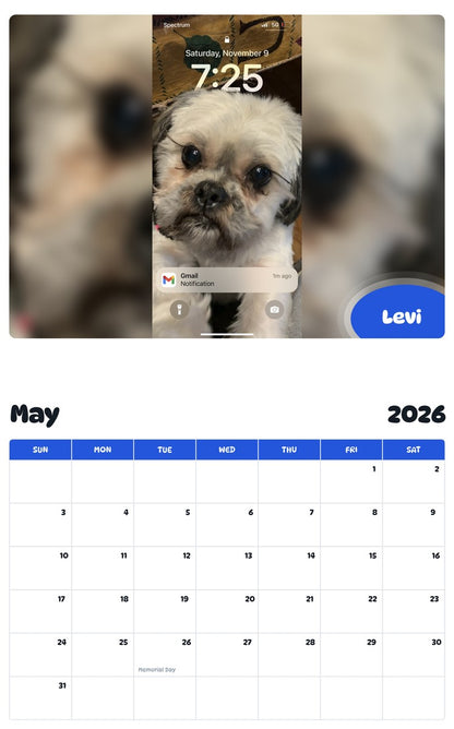 2026 - 2027 Levi - Pawidols Pet Calendar