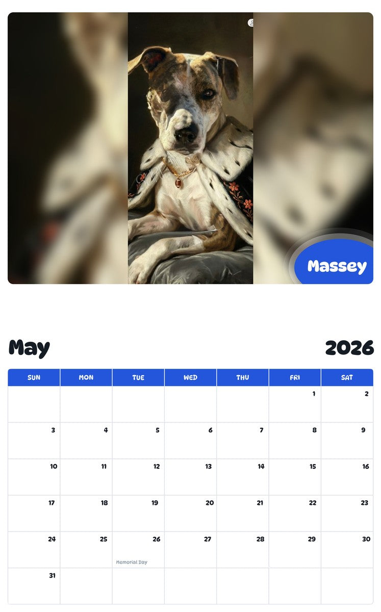 2026 - 2027 Massey - Pawidols Pet Calendar
