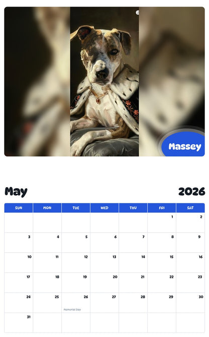 2026 - 2027 Massey - Pawidols Pet Calendar