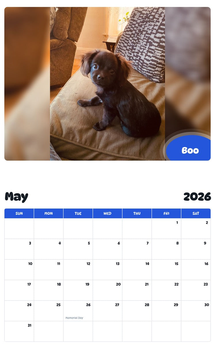 2026 - 2027 Boo - Pawidols Pet Calendar