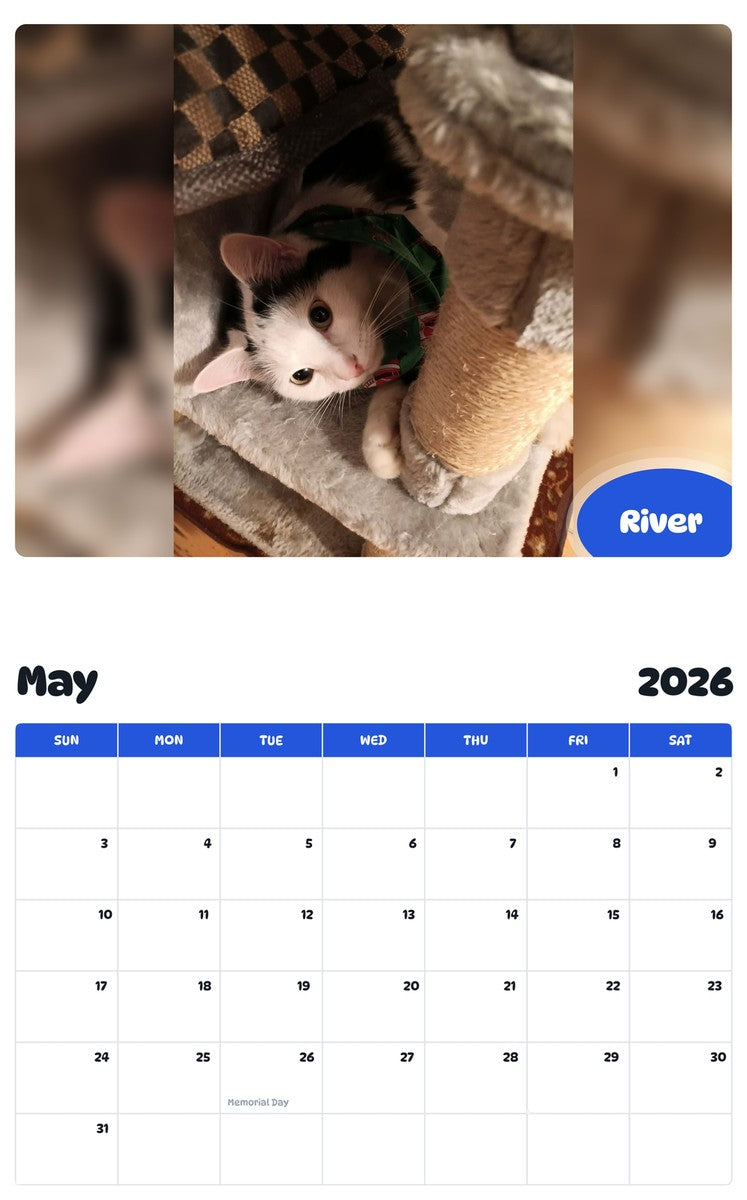 2026 - 2027 River - Pawidols Pet Calendar