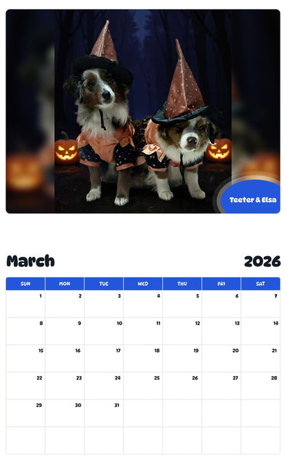 November 2025 - October 2026 Teeter & Elsa - Pawidols Pet Calendar