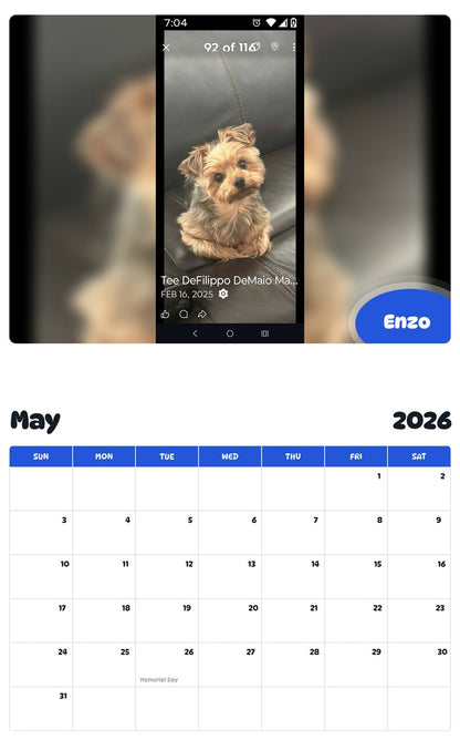 2026 - 2027 Enzo - Pawidols Pet Calendar