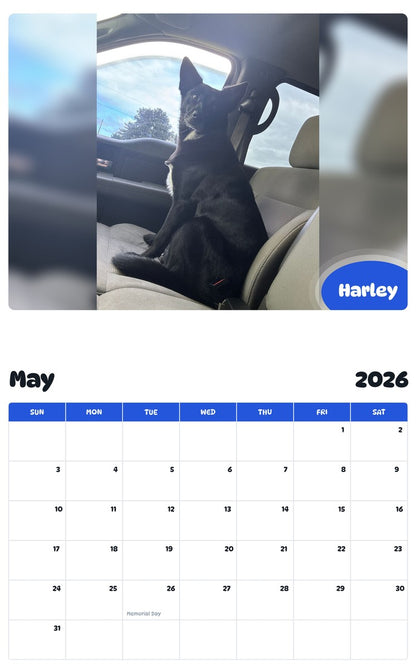 2026 - 2027 Harley - Pawidols Pet Calendar