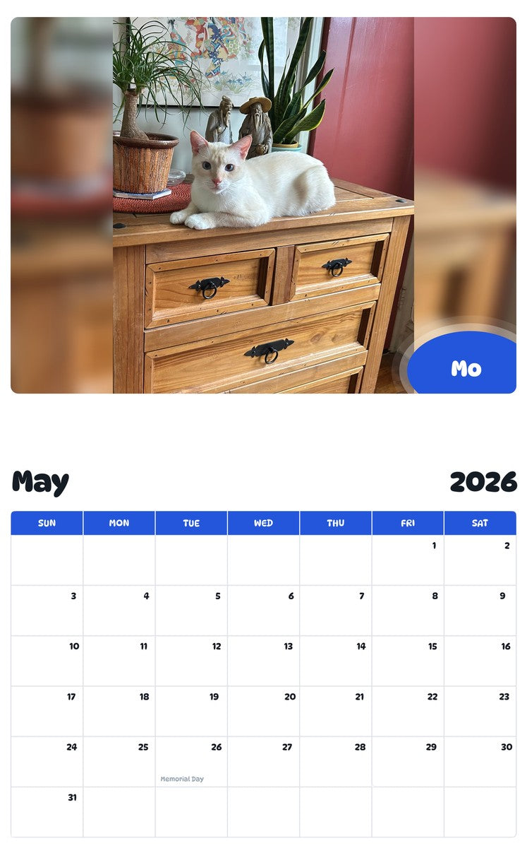 2026 - 2027 Mo - Pawidols Pet Calendar
