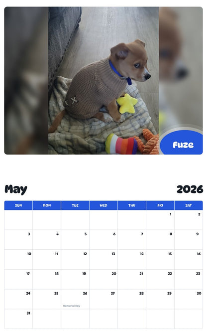 2026 - 2027 Fuze - Pawidols Pet Calendar