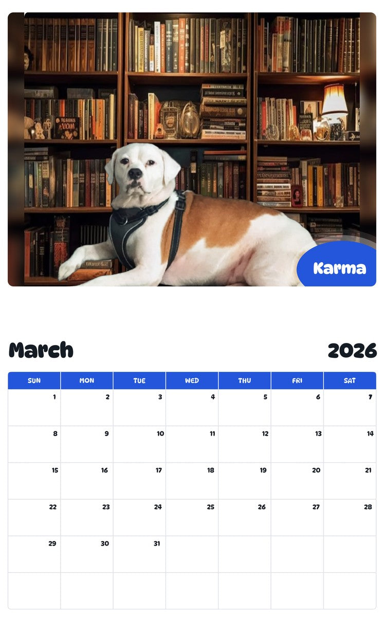 November 2025 - October 2026 Karma - Pawidols Pet Calendar