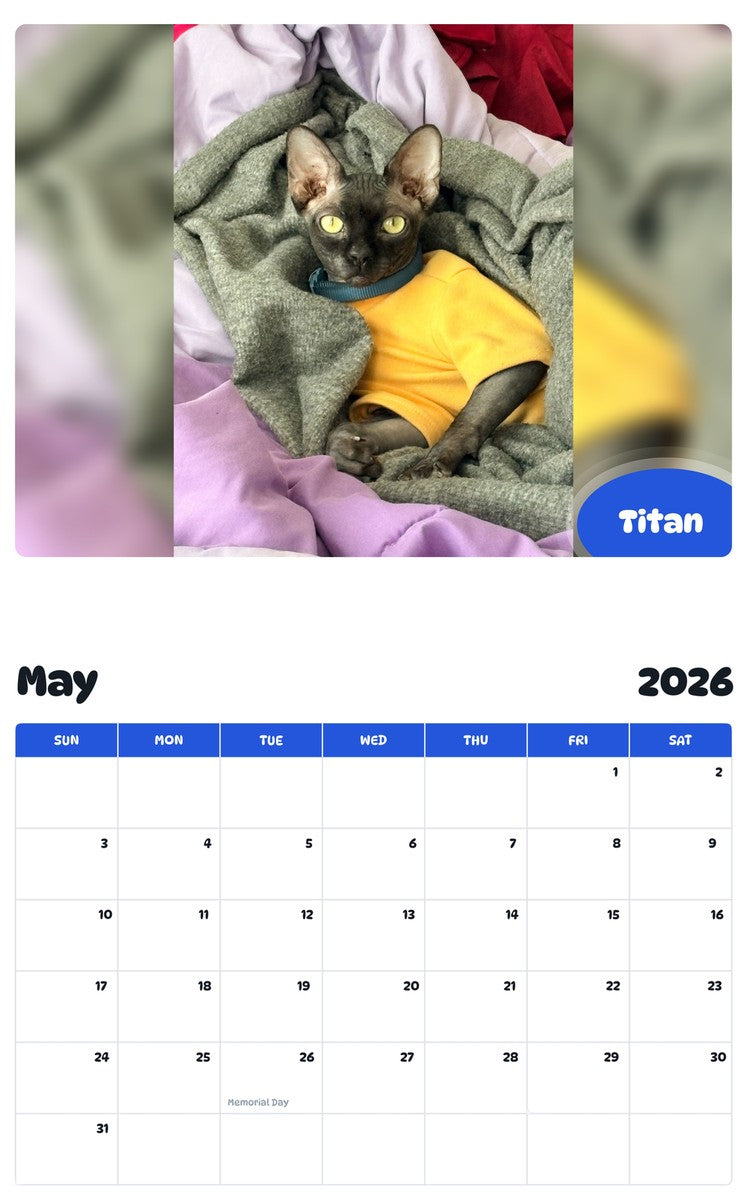 2026 - 2027 Titan - Pawidols Pet Calendar