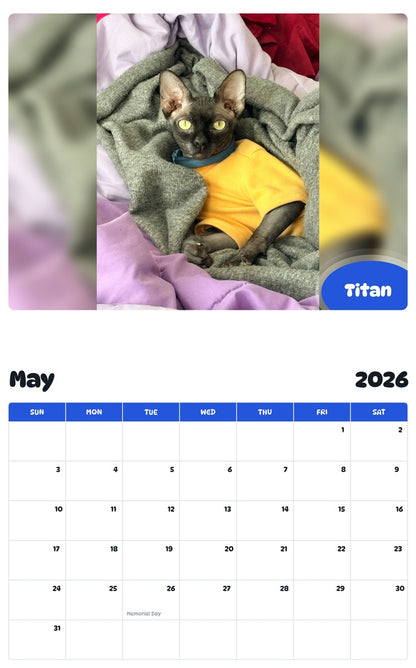 2026 - 2027 Titan - Pawidols Pet Calendar