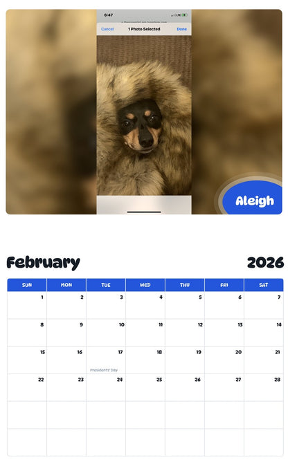 October 2025 - September 2026 Aleigh - Pawidols Pet Calendar