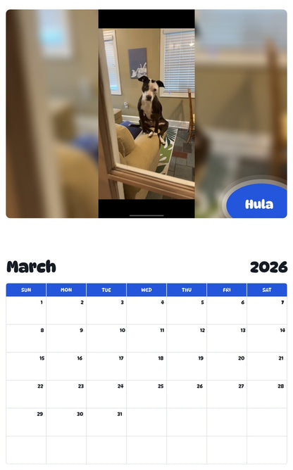 November 2025 - October 2026 Hula - Pawidols Pet Calendar