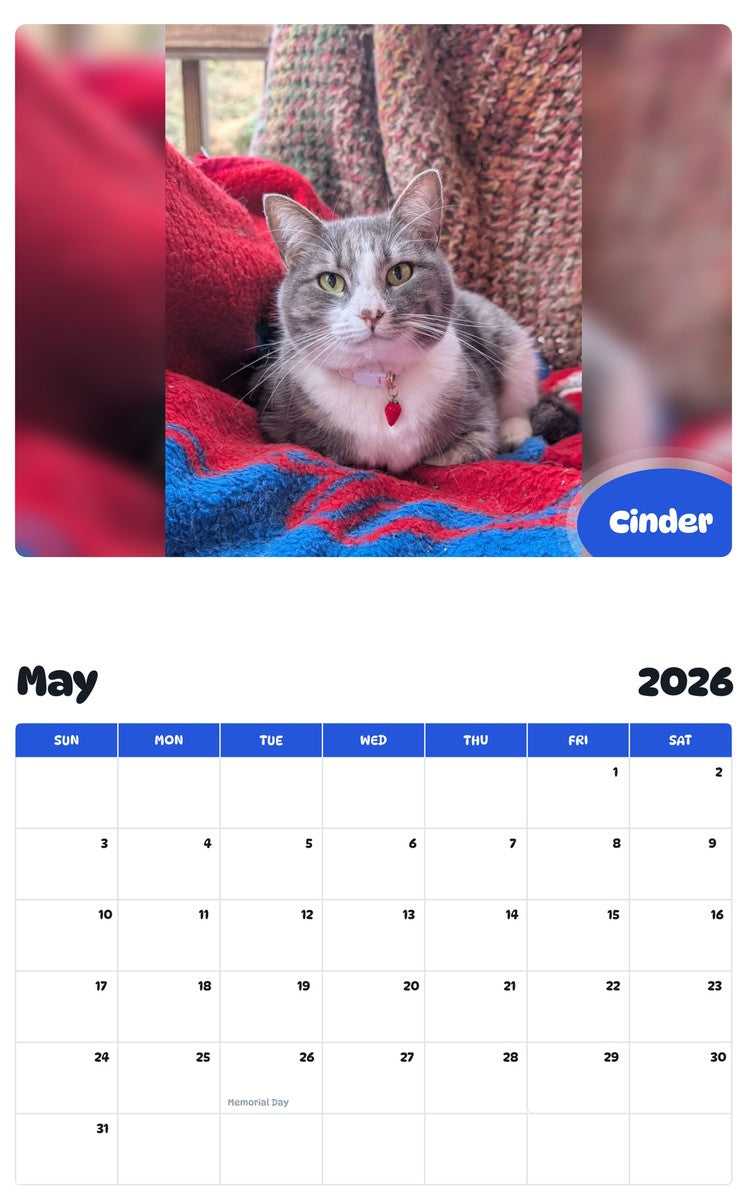 2026 - 2027 Cinder - Pawidols Pet Calendar