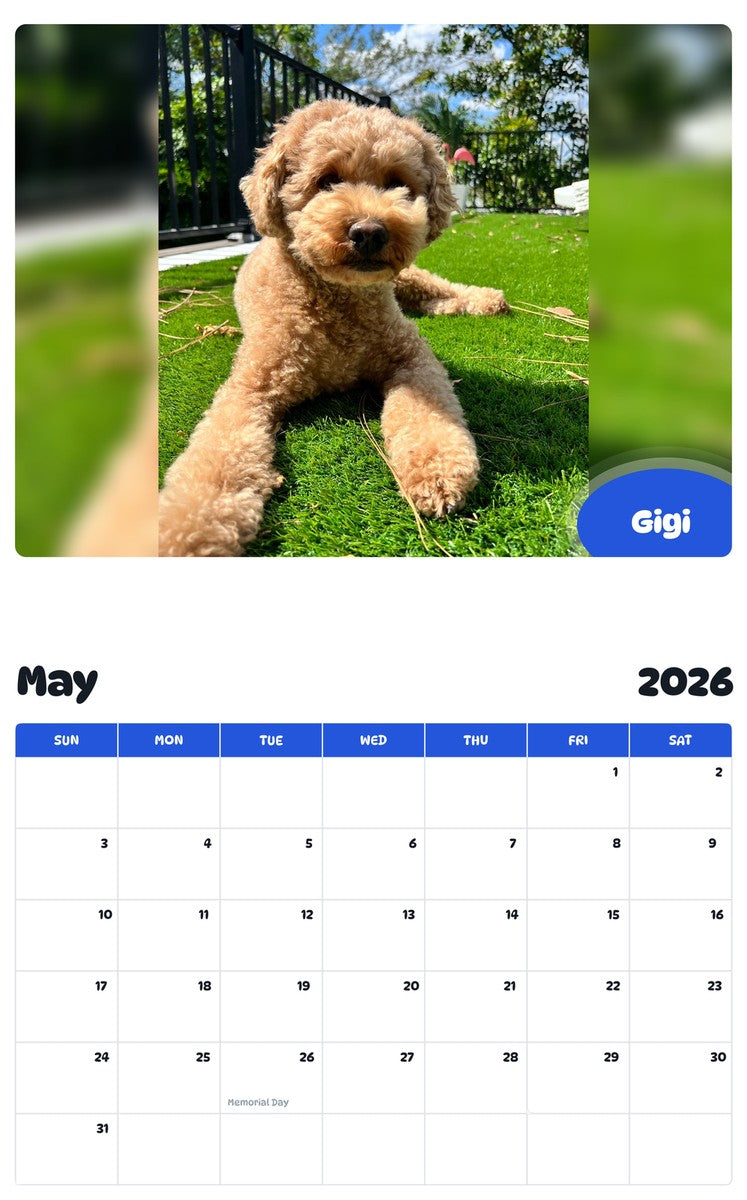 2026 - 2027 Gigi - Pawidols Pet Calendar