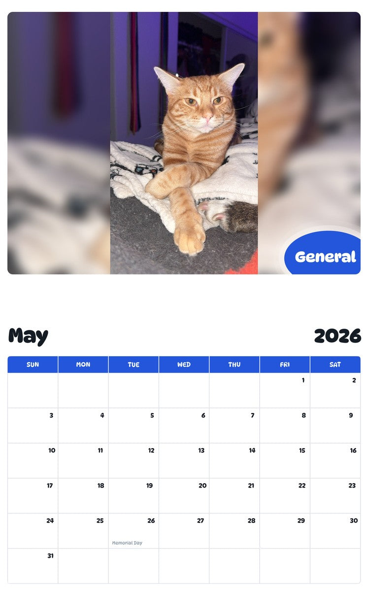 2026 - 2027 General - Pawidols Pet Calendar