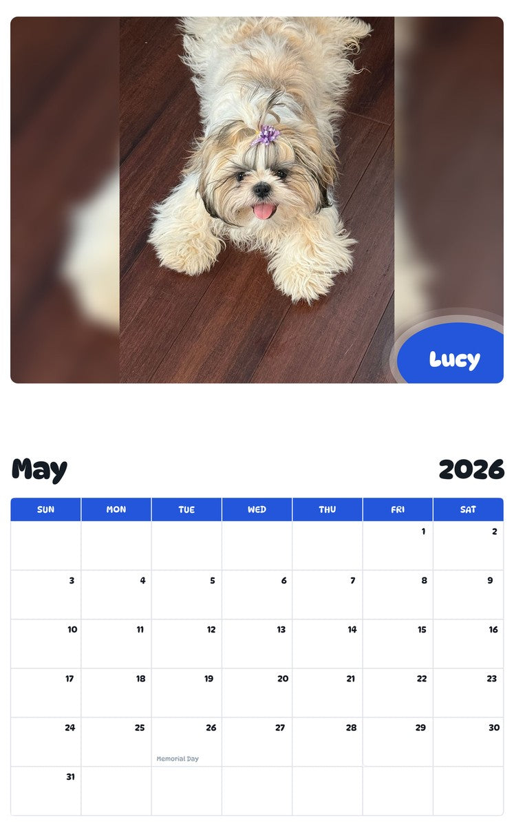 2026 - 2027 Lucy - Pawidols Pet Calendar