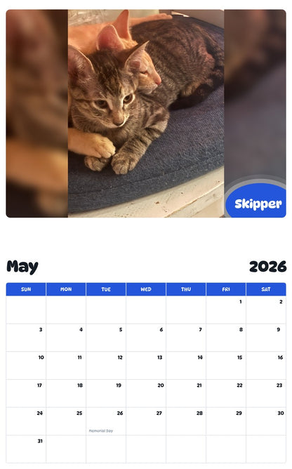 2026 - 2027 Skipper - Pawidols Pet Calendar