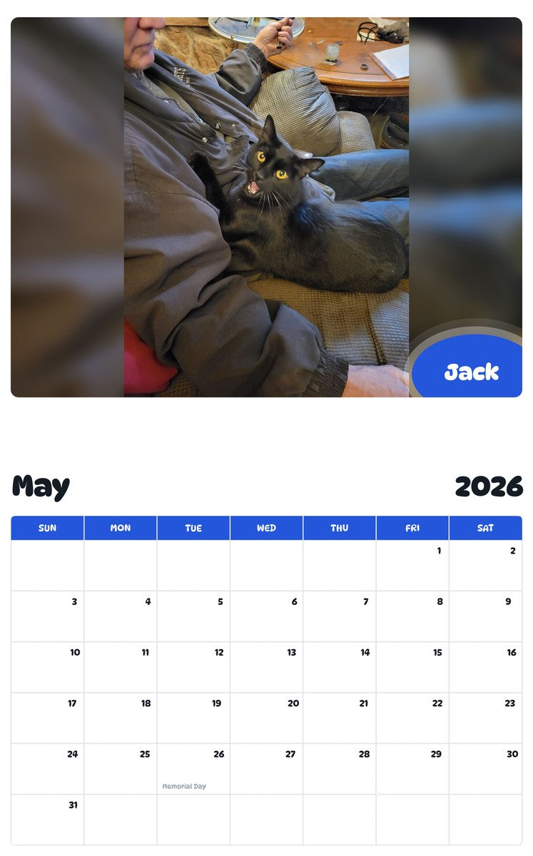 2026 - 2027 Jack - Pawidols Pet Calendar