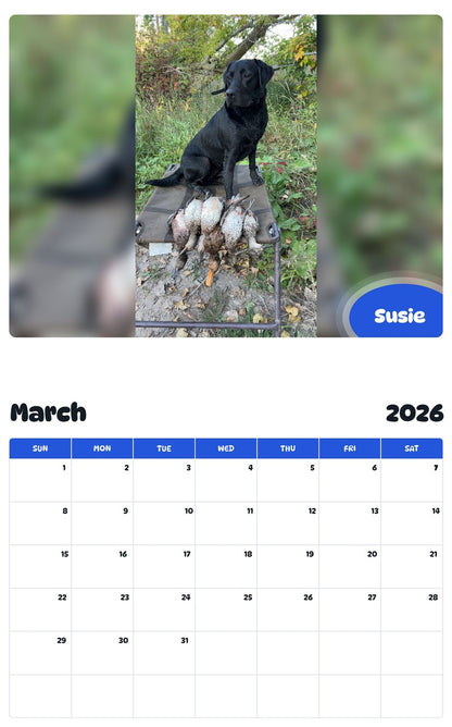 November 2025 - October 2026 Susie - Pawidols Pet Calendar