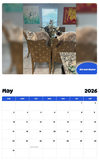 2026 - 2027 Siri and Skylor - Pawidols Pet Calendar