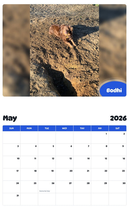 2026 - 2027 Bodhi - Pawidols Pet Calendar