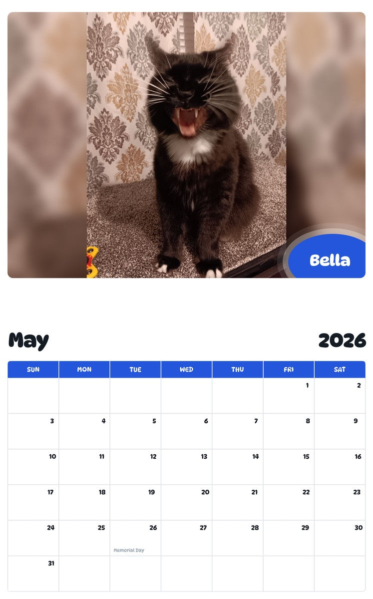 2026 - 2027 Bella - Pawidols Pet Calendar