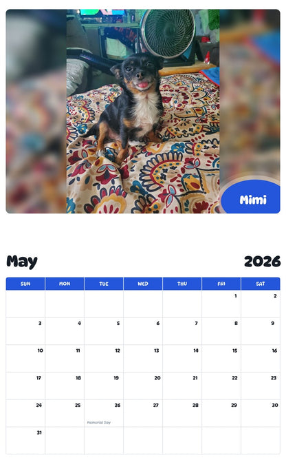 2026 - 2027 Mimi - Pawidols Pet Calendar