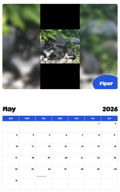 2026 - 2027 Piper - Pawidols Pet Calendar