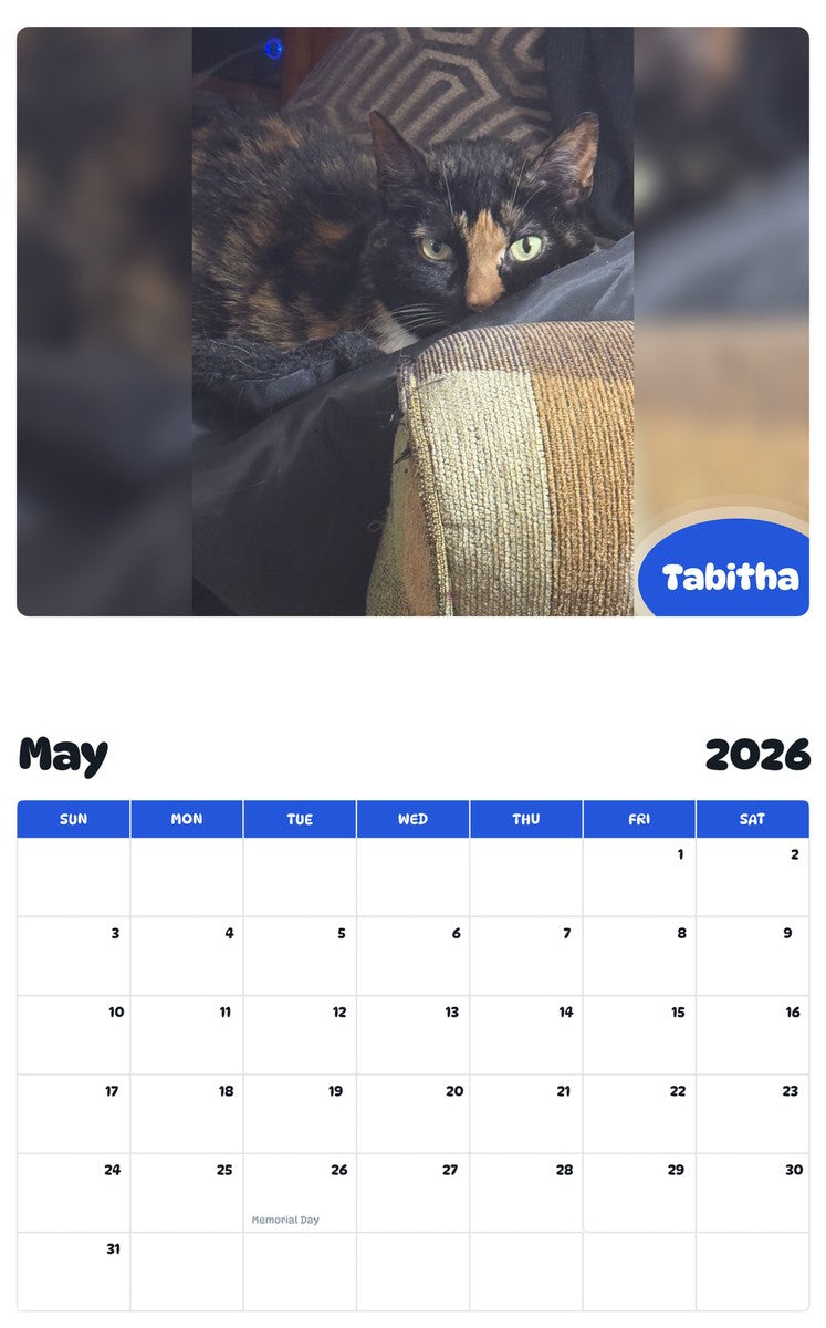 2026 - 2027 Tabitha - Pawidols Pet Calendar