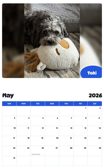 2026 - 2027 Toki - Pawidols Pet Calendar
