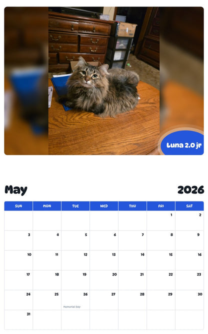 2026 - 2027 Luna 2.0 jr - Pawidols Pet Calendar