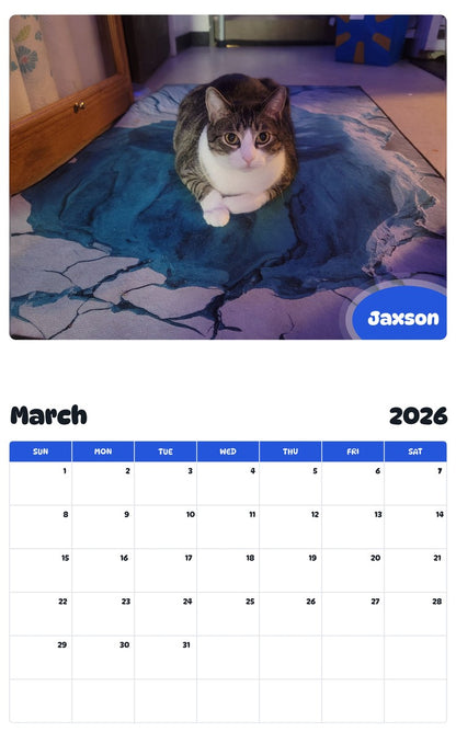 November 2025 - October 2026 Jaxson - Pawidols Pet Calendar